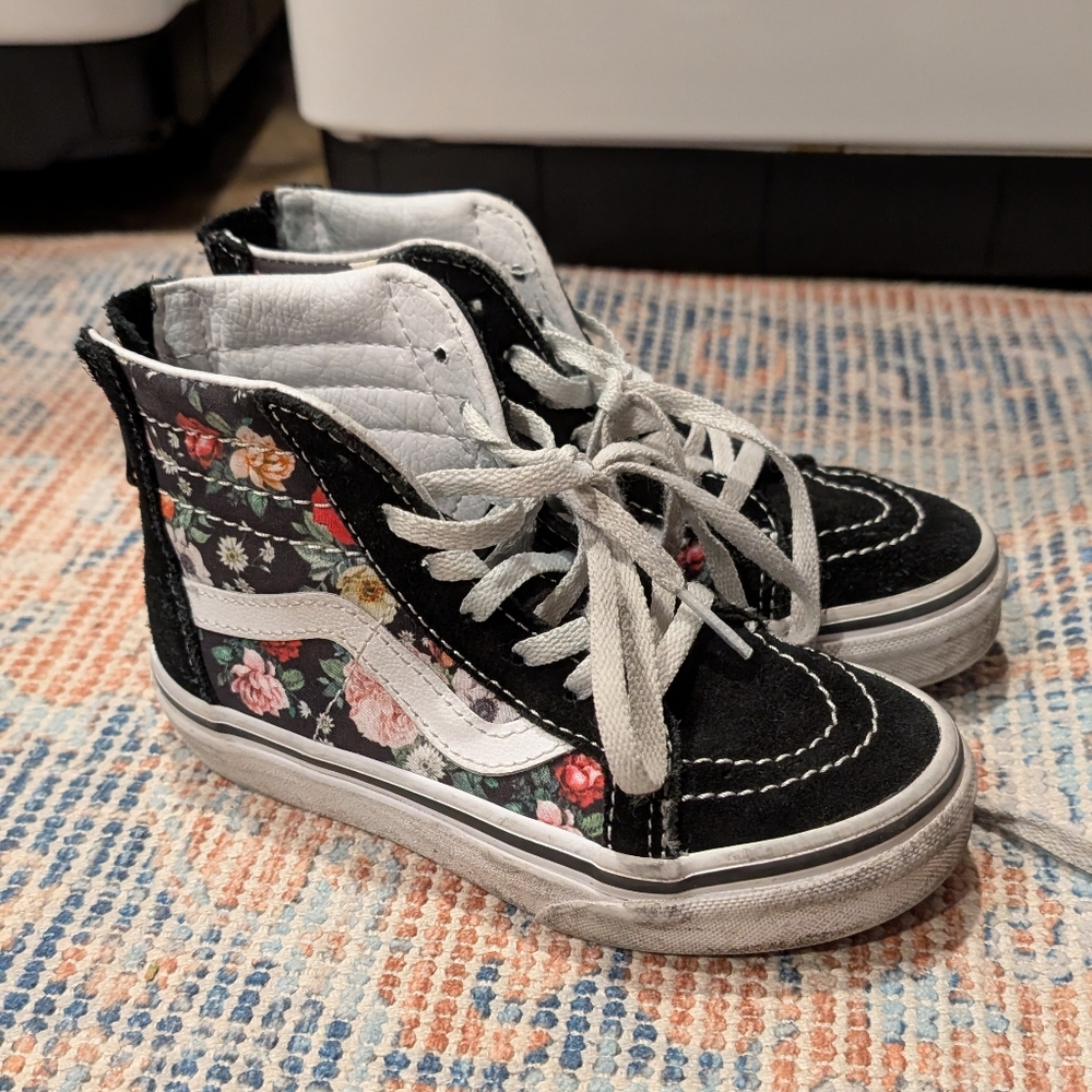 Vans Kids Black and Floral High-Tops